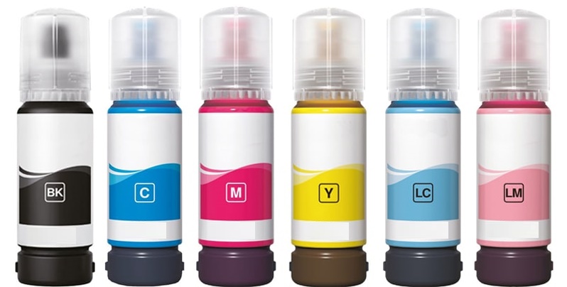 Compatible Epson 107 Full set of Ecotank Ink Bottles (Black/Cyan/Magenta/Yellow/Light Cyan/Light Magenta)